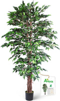 6ft Artificial Ficus Tree for Home Decor - Realistic Faux Plant