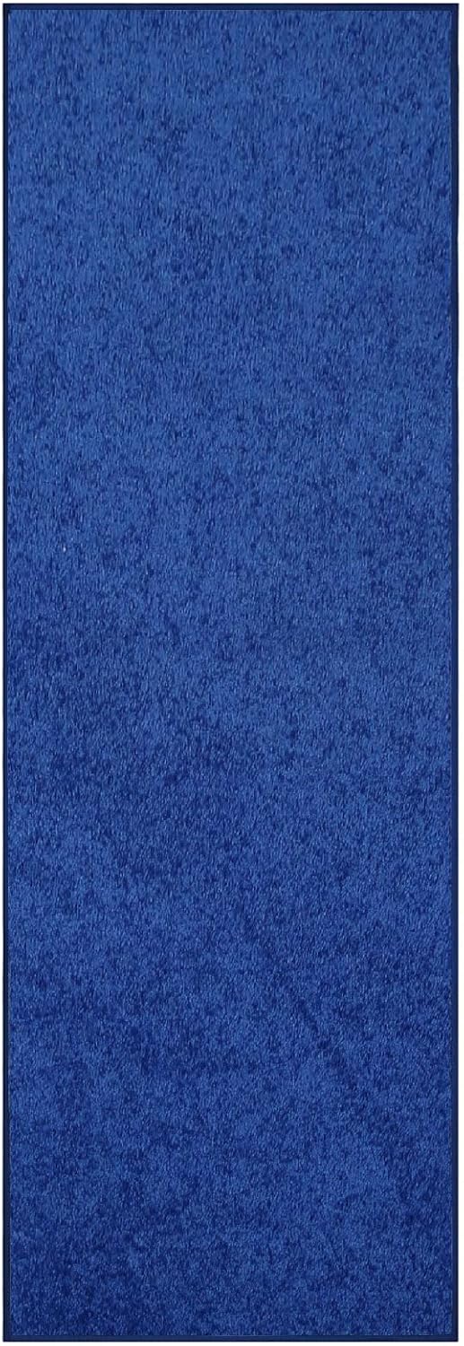 Ambiant Pet Friendly Solid Color Area Rug in Neon Blue - 2ft x 12ft