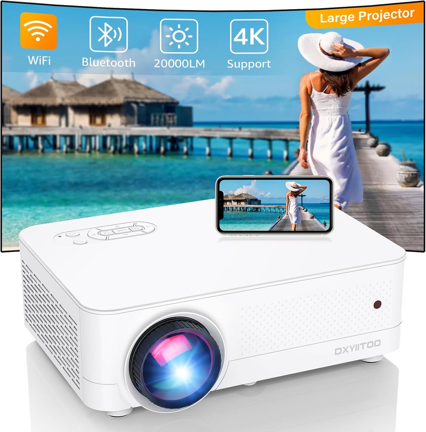 High Brightness 1080P WiFi Projector - SAMSAIMO