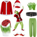 Green Santa Monster Adult Christmas Costume Set - Ready-to-Wear 7PCS