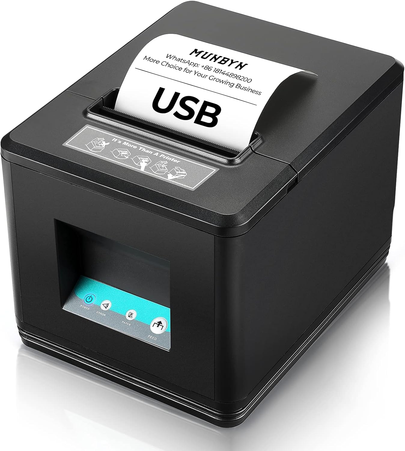 MUNBYN 80mm USB Receipt Printer - Fast Auto Cutter for Efficient Printing