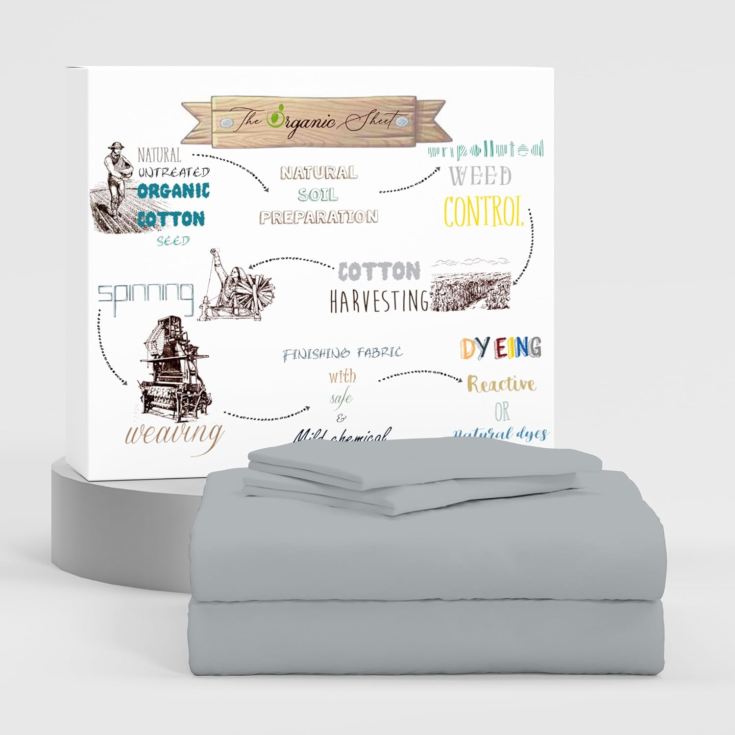 Organic Cotton Full Sheet Set for Crisp Cooling Comfort