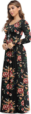 VIISHOW Women's Long Sleeve Loose Plain Maxi Dress - Casual Shoes