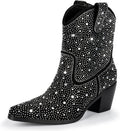 Lumeheel Rhinestone Cowboy Boots for Women - Sparkly Bling Style