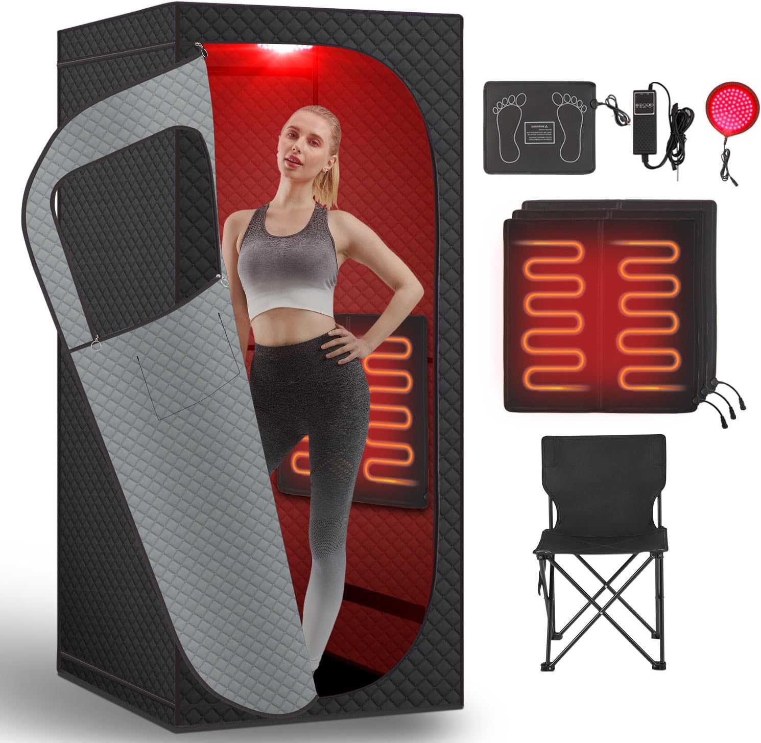 Far Infrared Sauna Box with Red Light Therapy for Relaxation