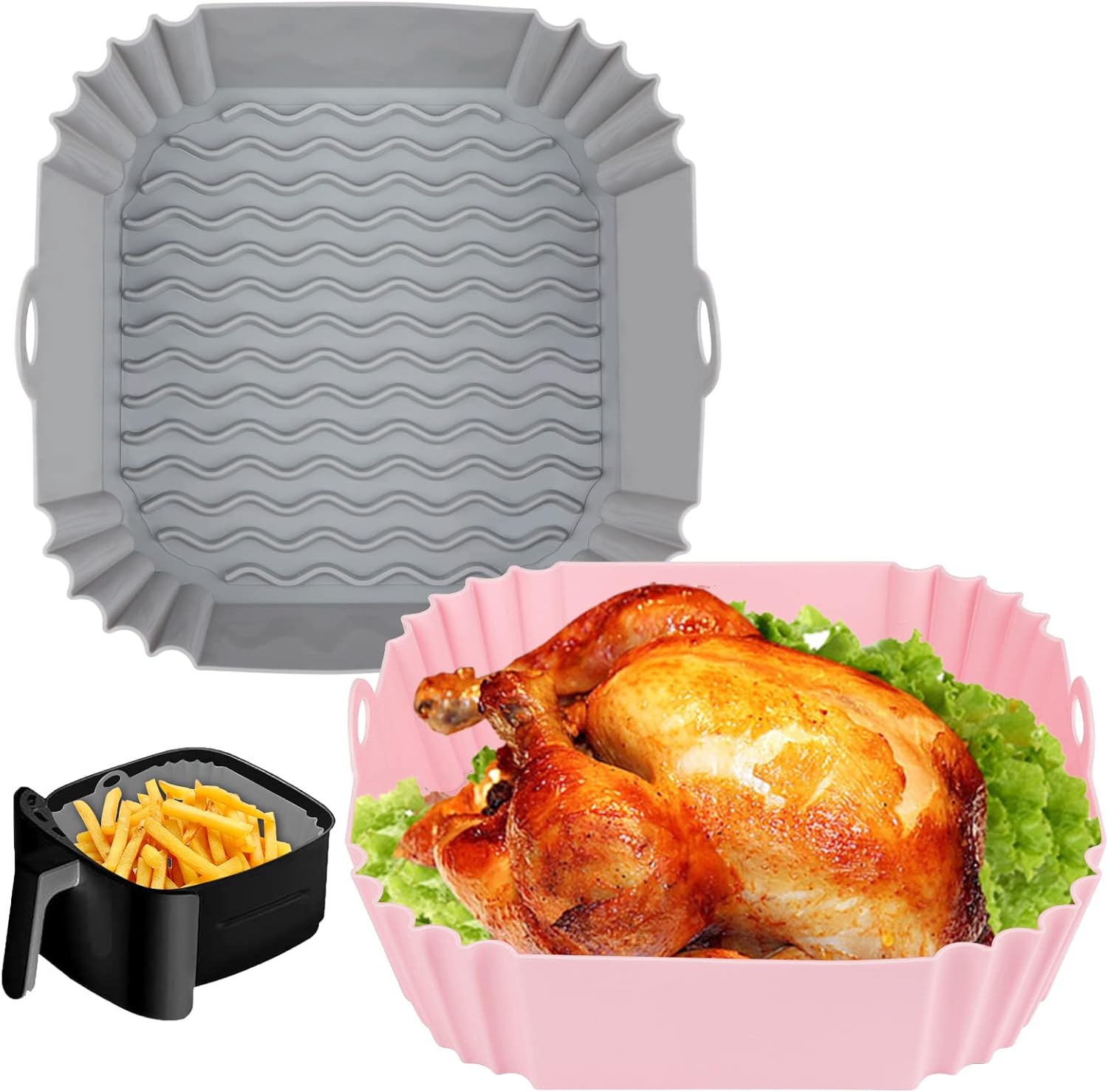 Reusable Silicone Air Fryer Liners - Mess-Free Cooking!