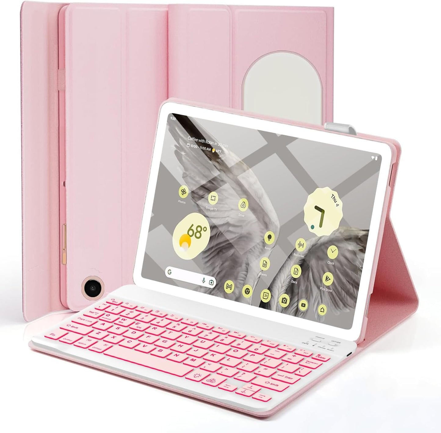 Pixel Tablet Keyboard Case with 7 Color Backlight and Stand