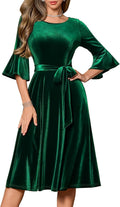 HomRain Women's Velvet Midi Dress - Elegant Winter Cocktail