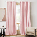 Baby Pink Velvet Curtains 84 in Room Darkening Panels - Luxurious