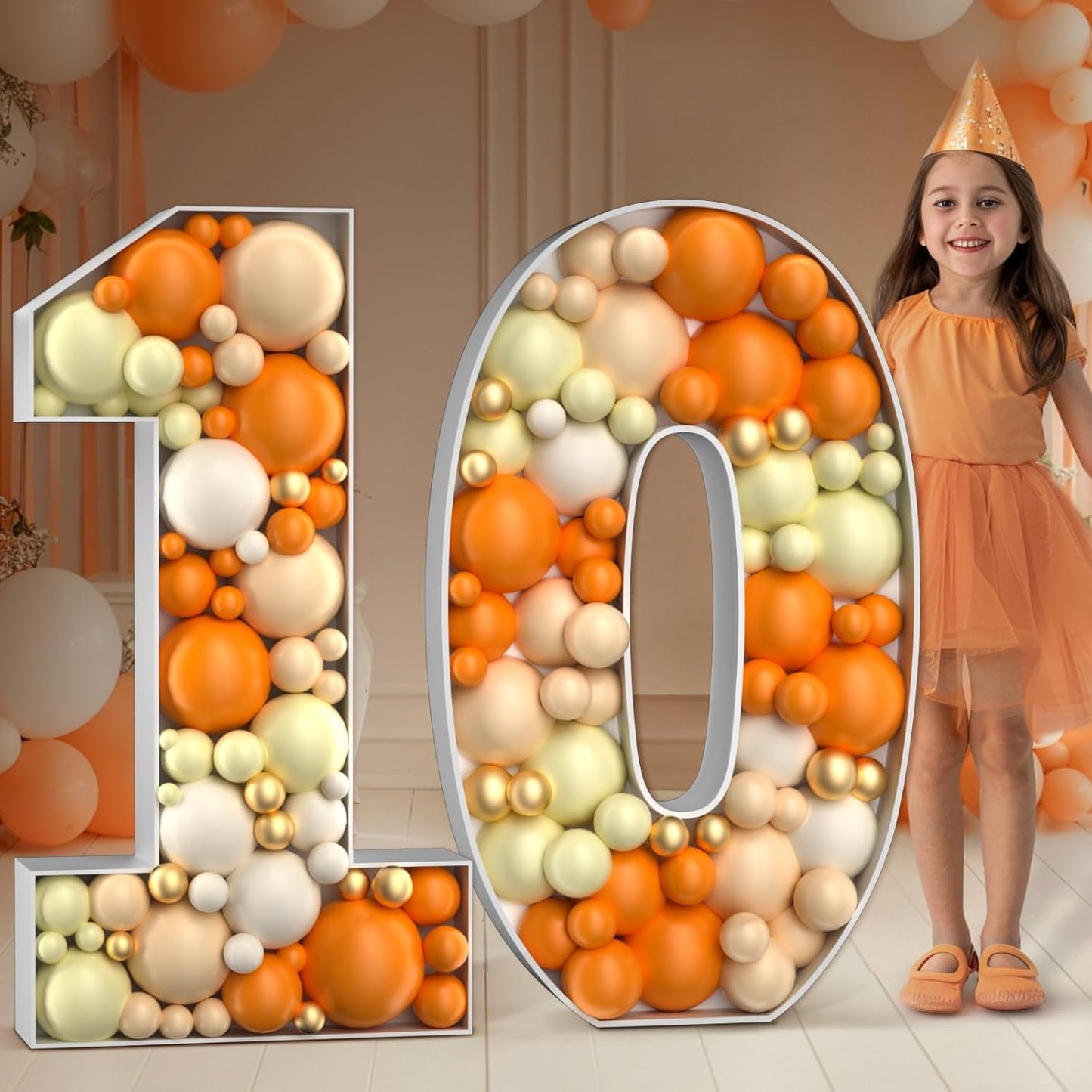 Mosaic Numbers for Balloons 4FT: Perfect 10th Birthday Decor