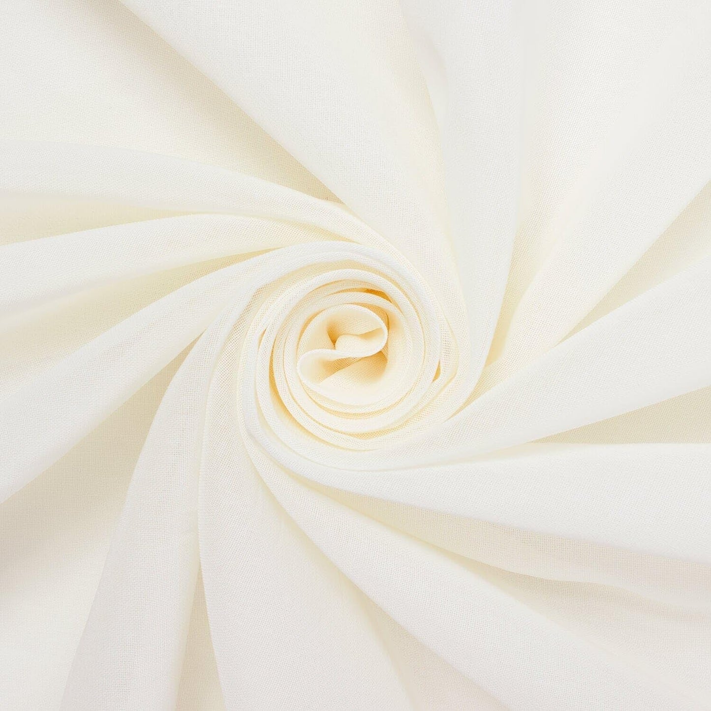 100% Cotton Voile Fabric Solid Pattern 60 in Off White - 5 Yards