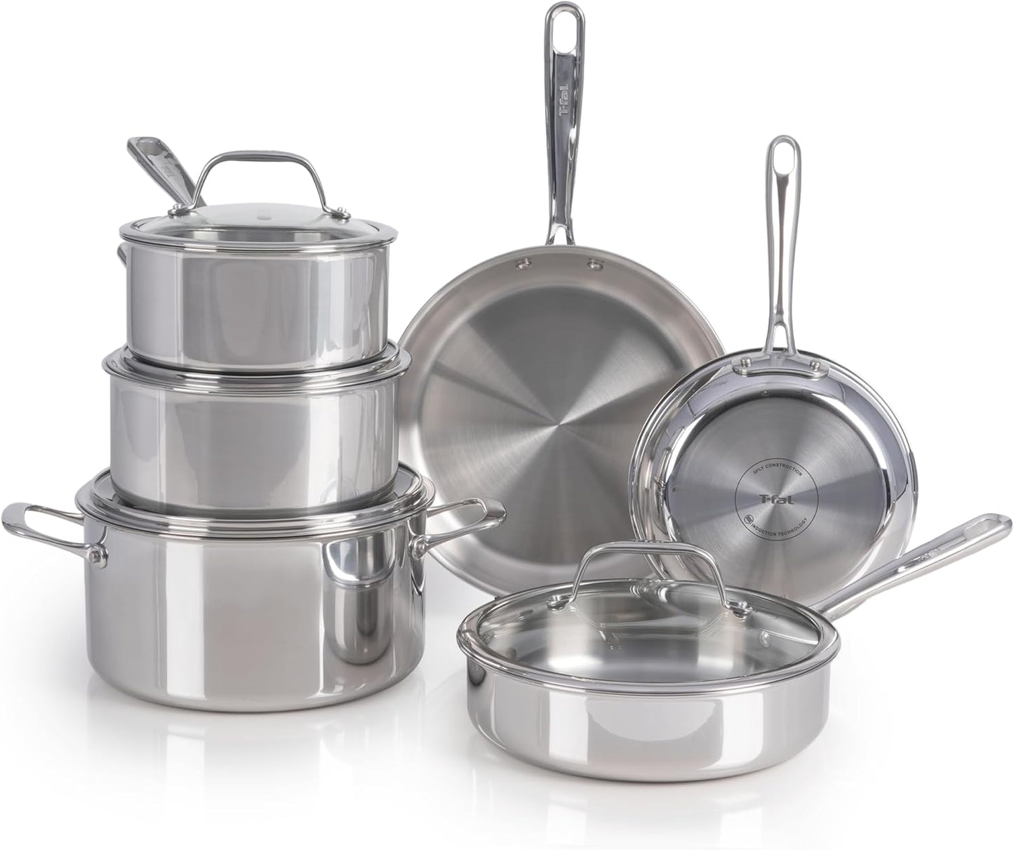 T-Fal Pro Tri-Ply Stainless Steel Cookware Set for Every Chef