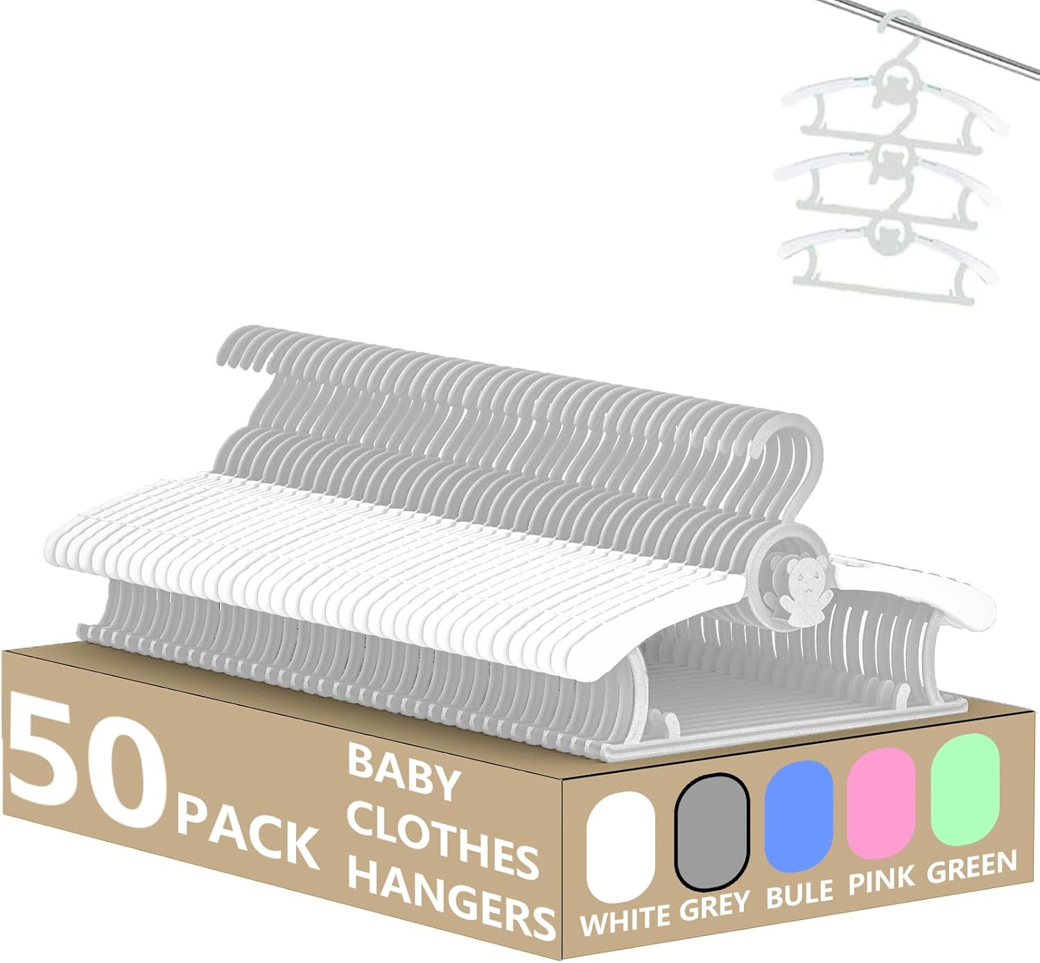 HGYZE Kid Hangers for Closet - Adjustable Plastic Baby Hangers