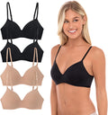 4 Pack Wirefree Bra - Soft Foam T Shirt Bra Value Pack