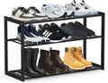 Bamboo Shoe Rack for Entryway 3 Tier Stackable Shoe Organizer - Space