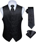 Mens Paisley Jacquard 3PC Vest Tie Set for Formal Events