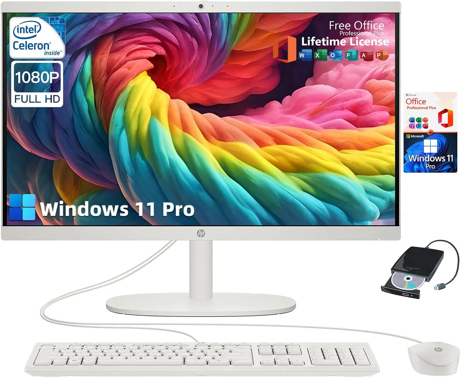 HP 21.5-inch All-in-One Desktop Computer for Work and Play