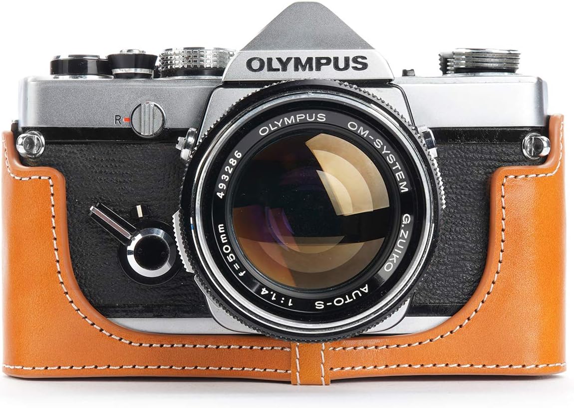 BolinUS Handmade Leather Half Camera Case for Olympus OM-4
