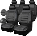 Car Pass Leather 3D Foam Back Support Full Seat Covers - All Season