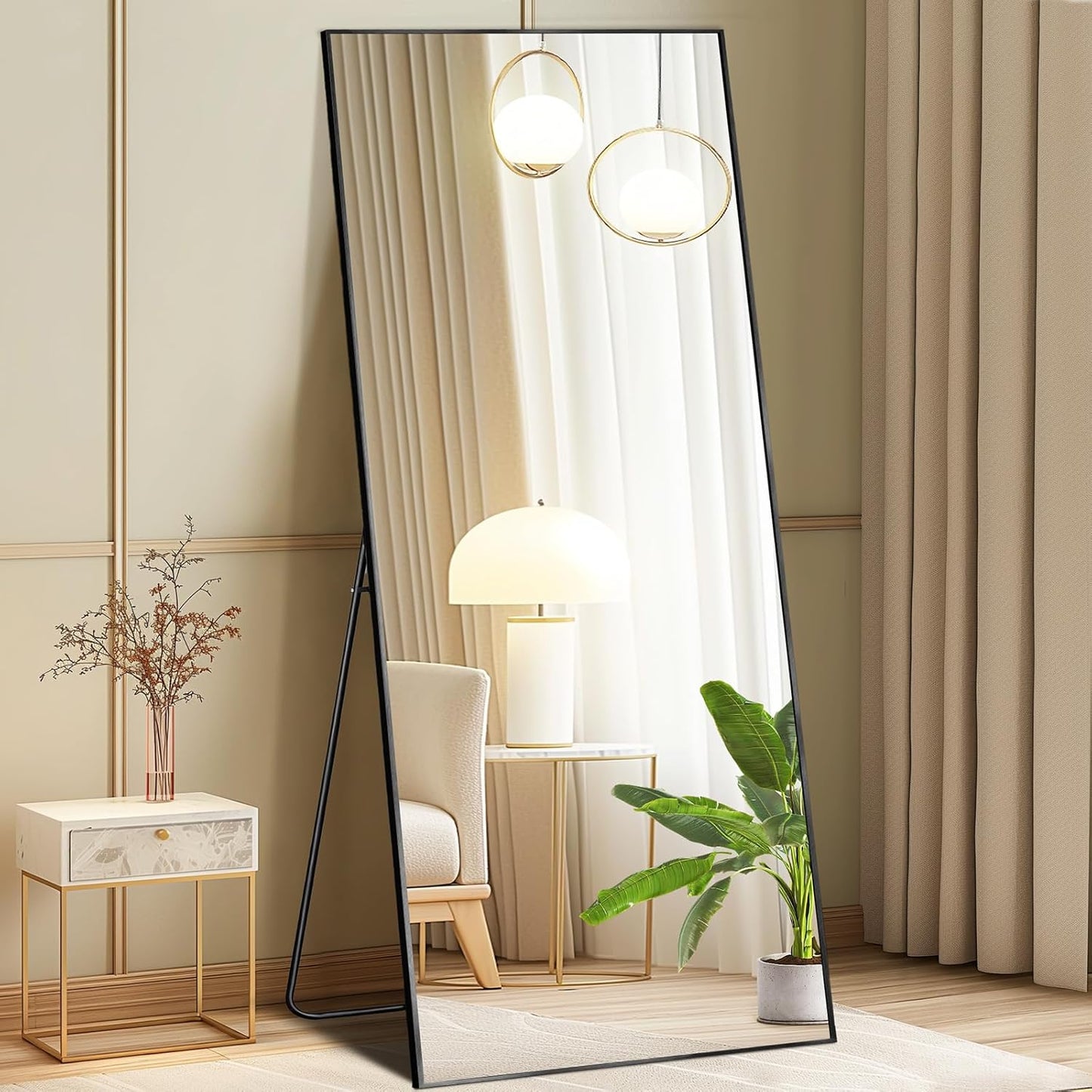 DUMOS Full Length Mirror with Stand 64in x 21in for Home Decor