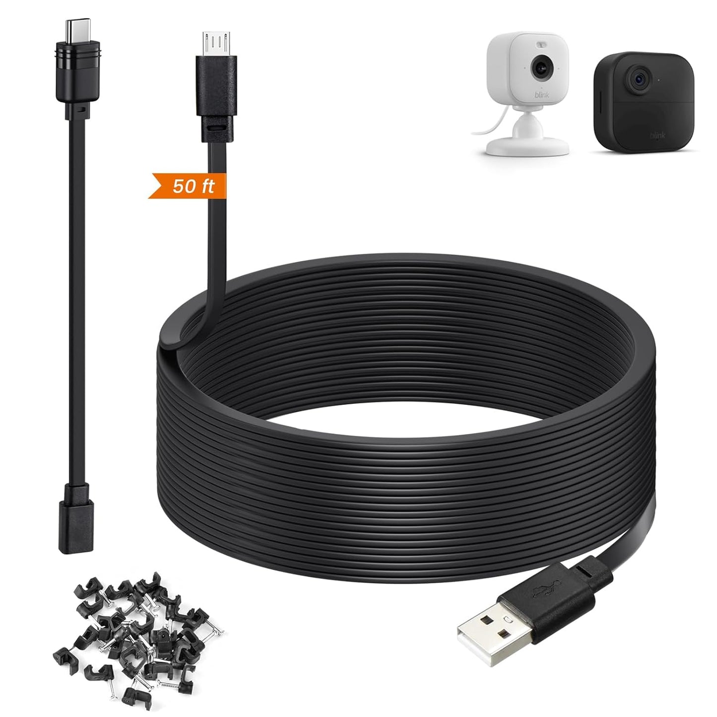 Weishan 50ft Power Extension Cable for Blink Cameras
