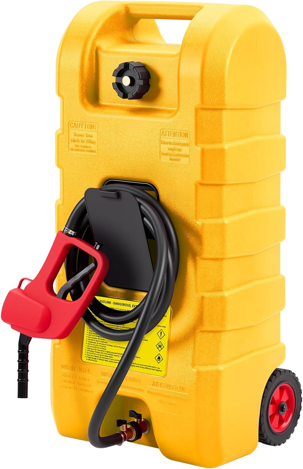 15 Gallon Portable Fuel Tank with Wheels and Siphon Pump