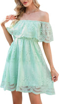 Off The Shoulder Floral Lace Maxi Dress White - Elegant Summer Dress