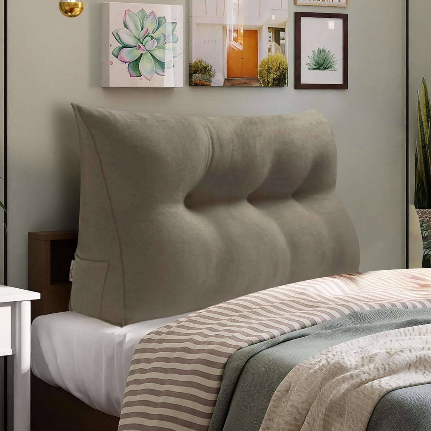 WOWMAX Wedge Pillow for Twin XL Bed - Stylish Dorm Headboard