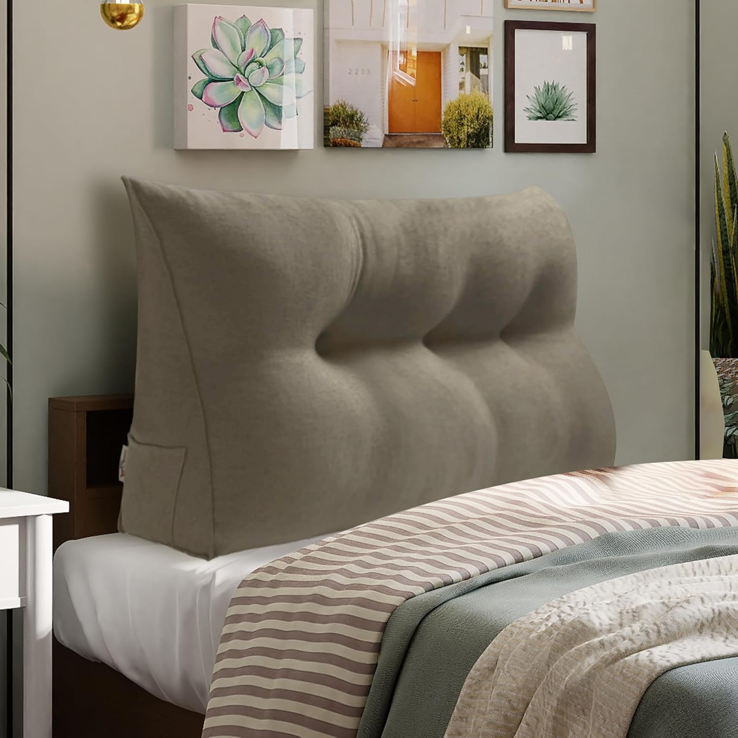 WOWMAX Wedge Pillow for Twin XL Bed - Stylish Dorm Headboard