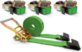Flat Hook Ratchet Straps 2 in x 30 ft 4-Pack - Heavy Duty Tie Downs