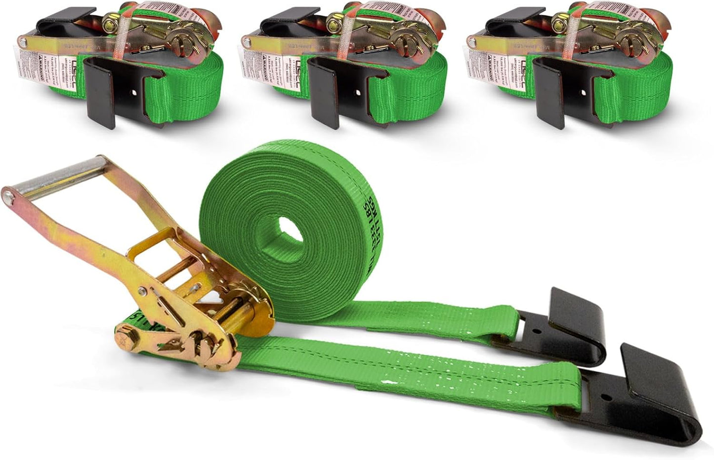 Flat Hook Ratchet Straps 2 Inch X 30 Foot for Heavy Cargo