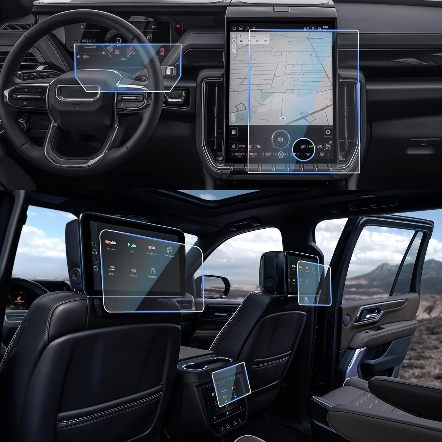 CDEFG 5Pcs Screen Protector for 2025 GMC Yukon Displays