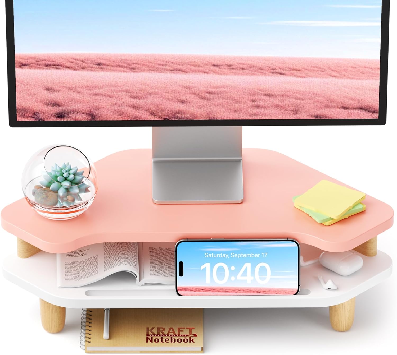Monitor Stand Riser for Ergonomic Comfort and Storage Space