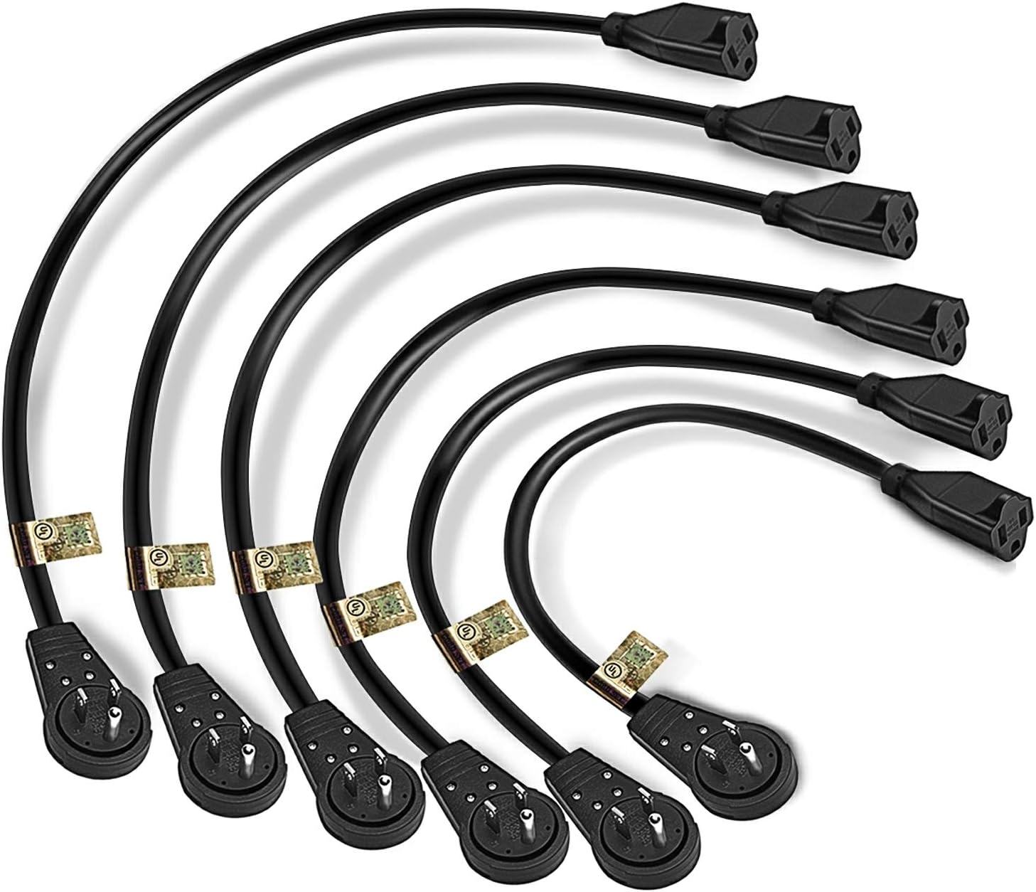 Nekteck 360 Rotating Flat Plug Extension Cord for Small Spaces