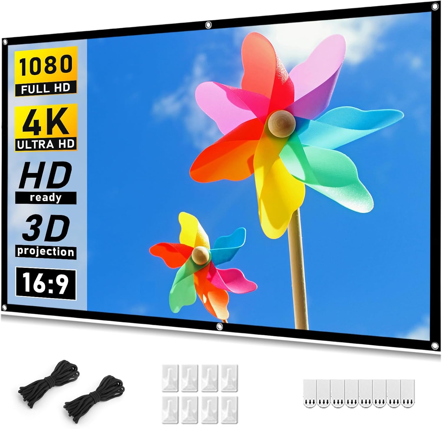 Portable 72 HD Projector Screen: Crisp Viewing Anywhere