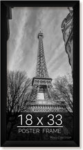 wallsthatspeak 18x33 Black Picture Frame for Posters and Puzzles
