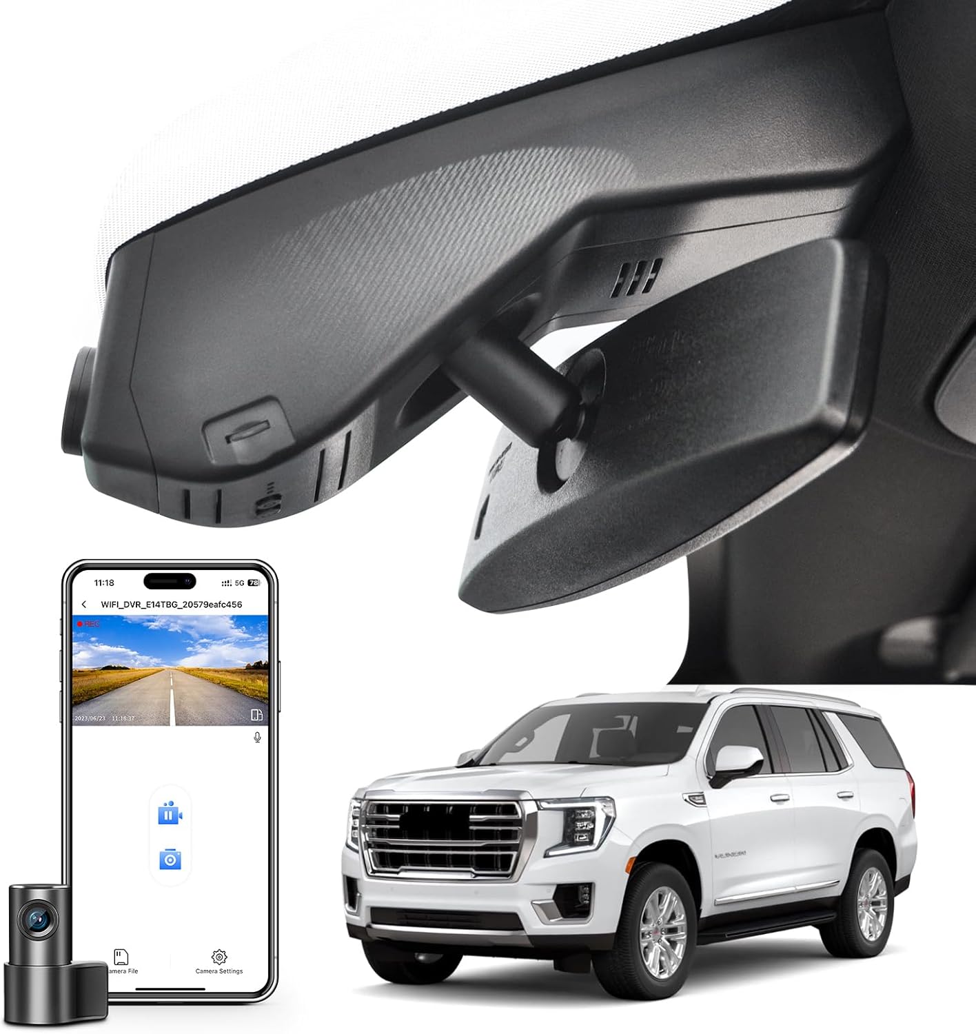 4K Front & 1080P Rear Dash Cam for GMC Yukon 2021-2022 Models