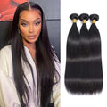 Straight Bundles Human Hair Brazilian Virgin 14 14 14 in - Natural