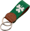 Leather Hand-Stitched Needlepoint Key Fob - Durable, Colorful Gift