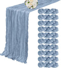 Dusty Blue Cheesecloth Table Runner 10FT Semi Sheer - Boho Gauze