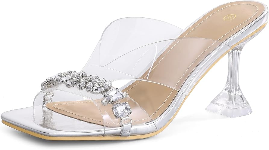 mysoft Women's Clear Heeled Sandals for Stylish Comfort