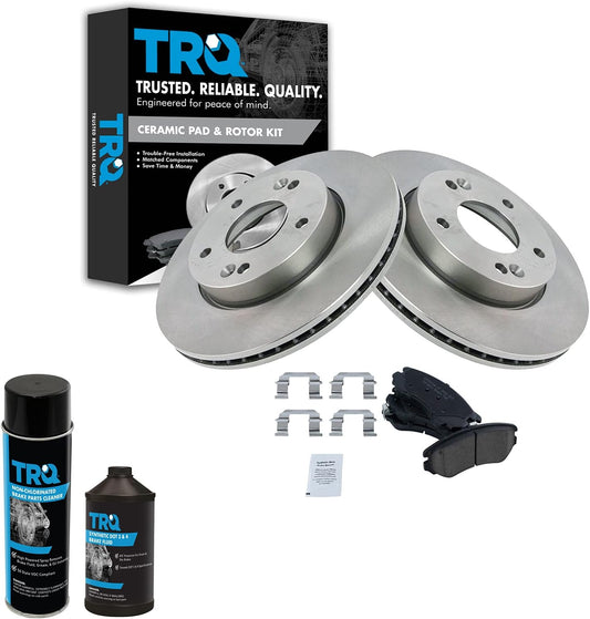 TRQ Front Brake Pad & Rotor Kit for 2010-2011 Kia Soul