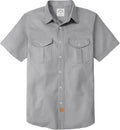 Dubinik Mens Short Sleeve Button Down Shirt - Casual Work Shirt