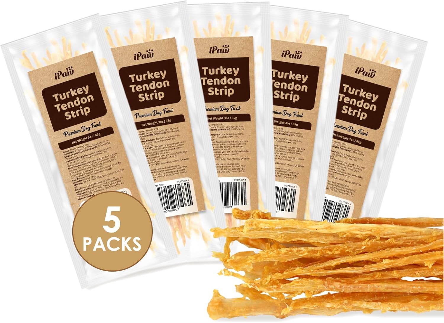 Turkey Tendons for Dogs - All Natural Hypoallergenic Chew Treats