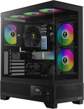 Mid Tower Gaming PC Case with Display and ARGB Fans - Atlas M1