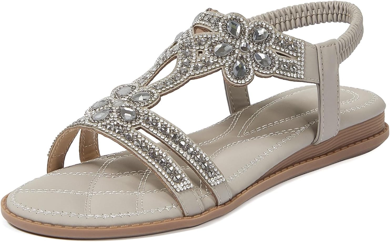 iCKER Women Rhinestone Sandals for Stylish Summer Comfort