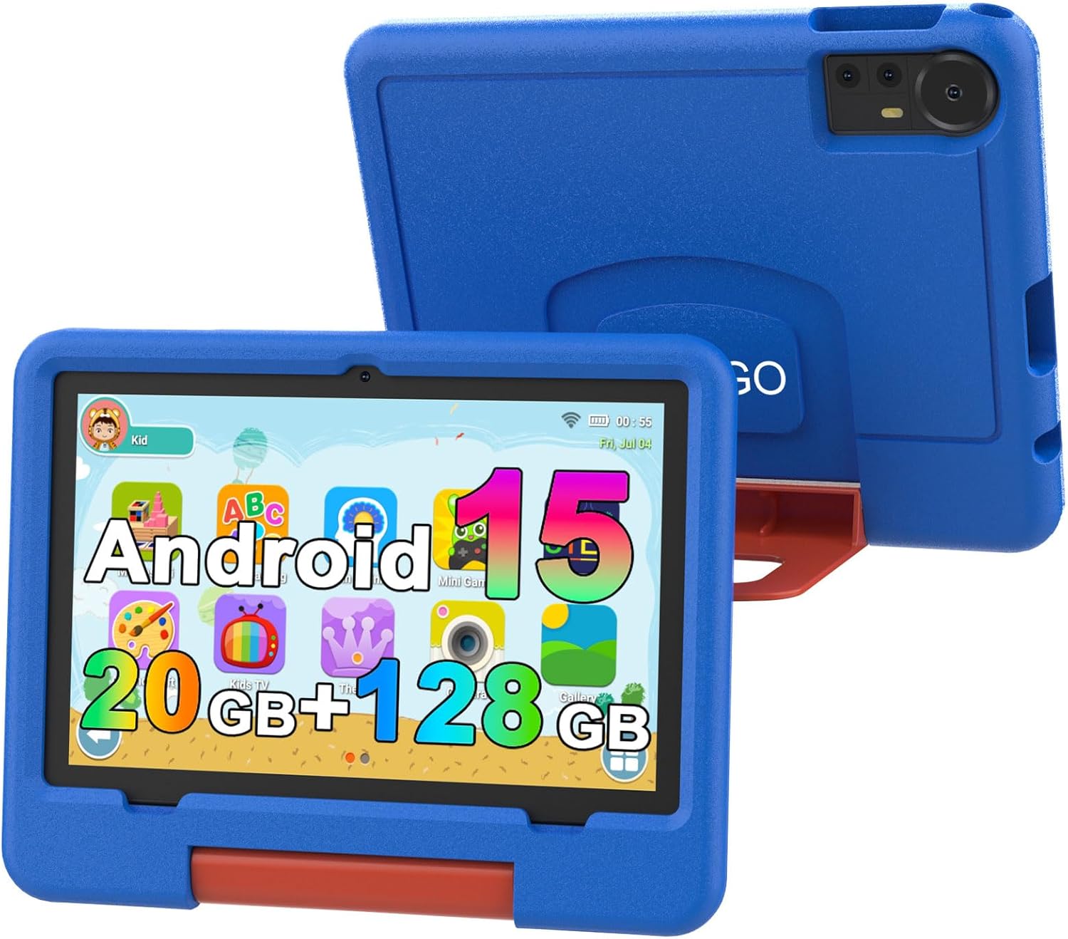 Android 15 Kids Tablet with EVA Case for Safe Learning Fun