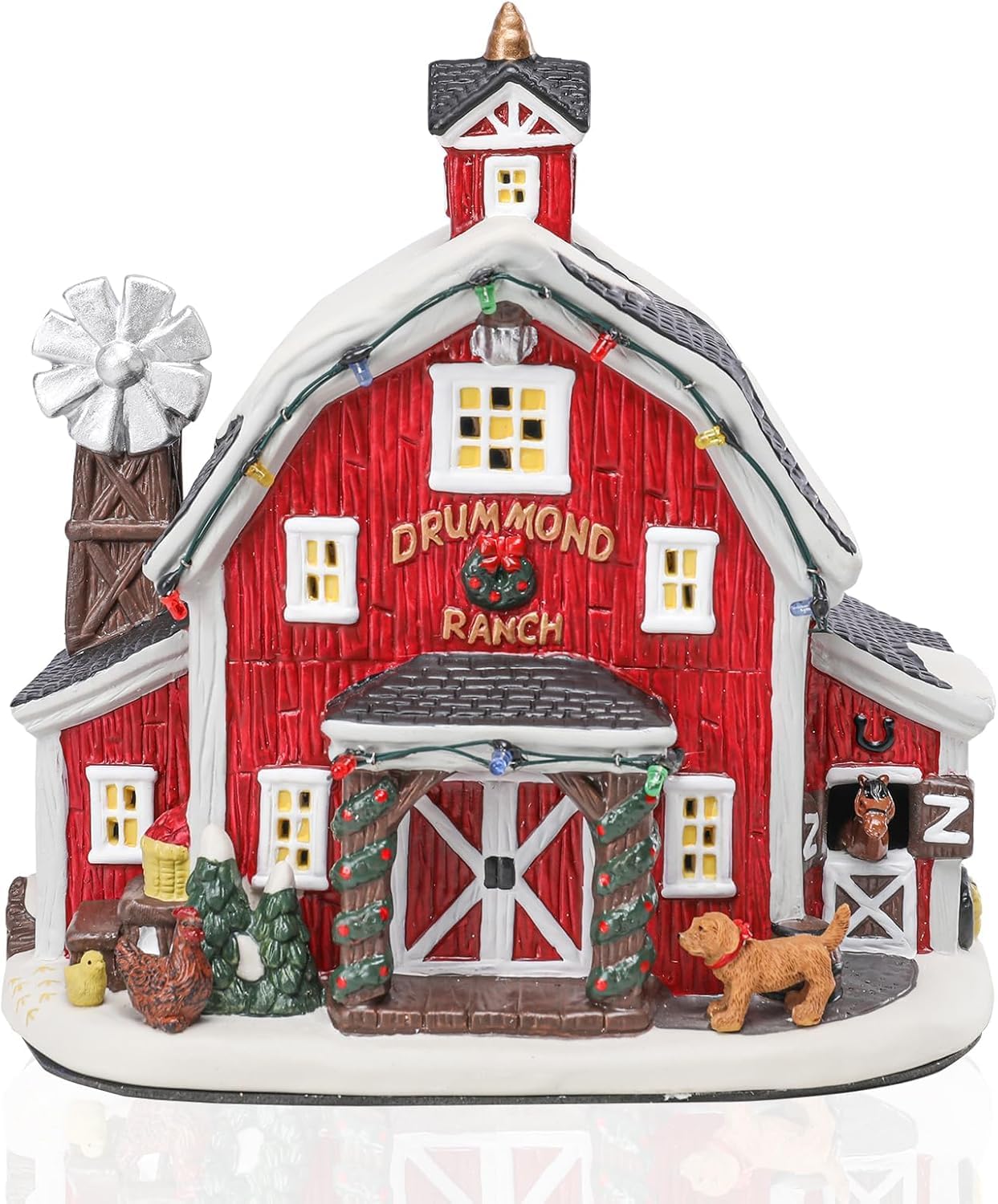 Yinns Christmas Village Houses with Warm LED Light for Decor