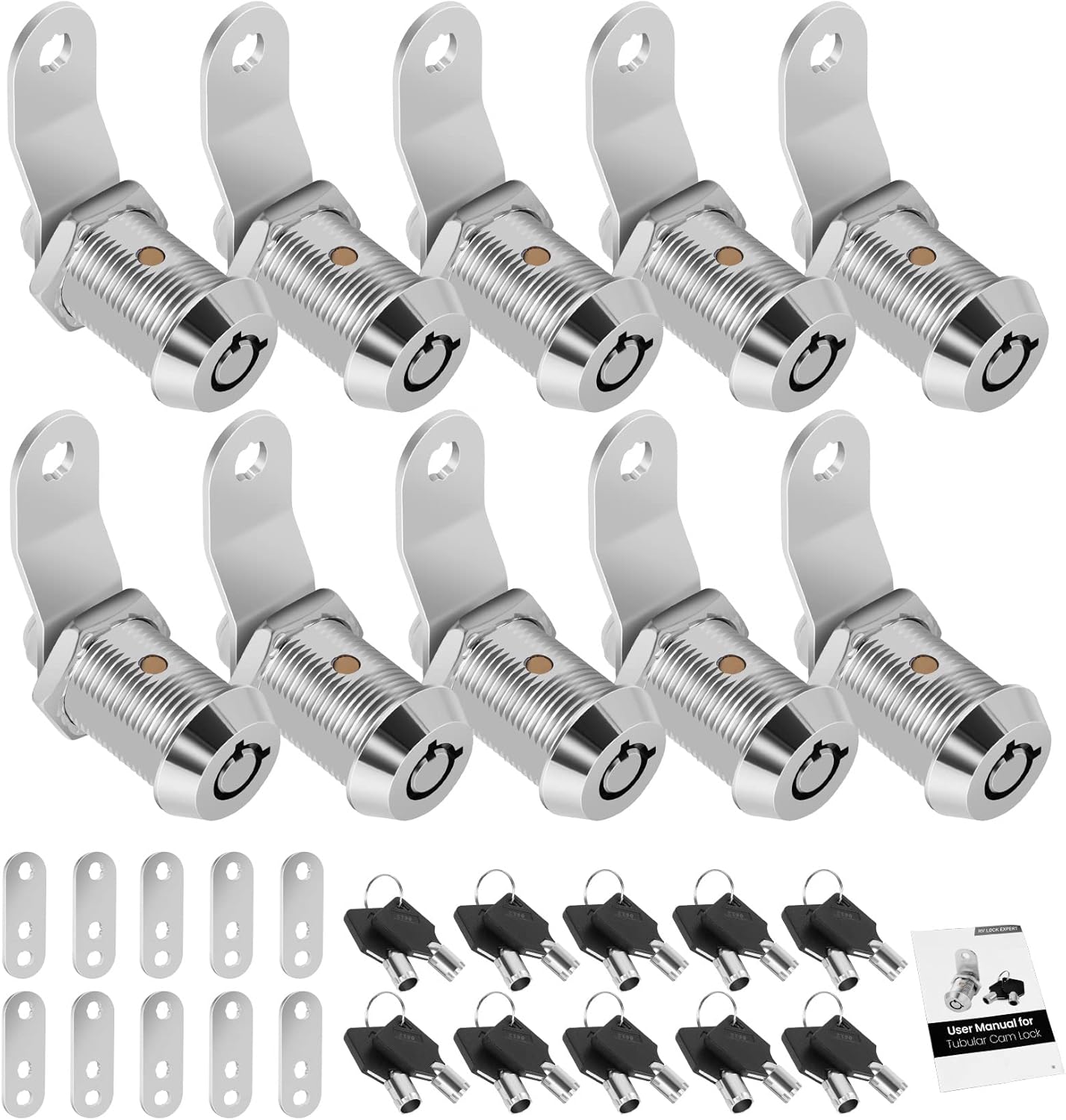 10 Pack Cabinet Lock with Keys for RV Storage and Toolbox