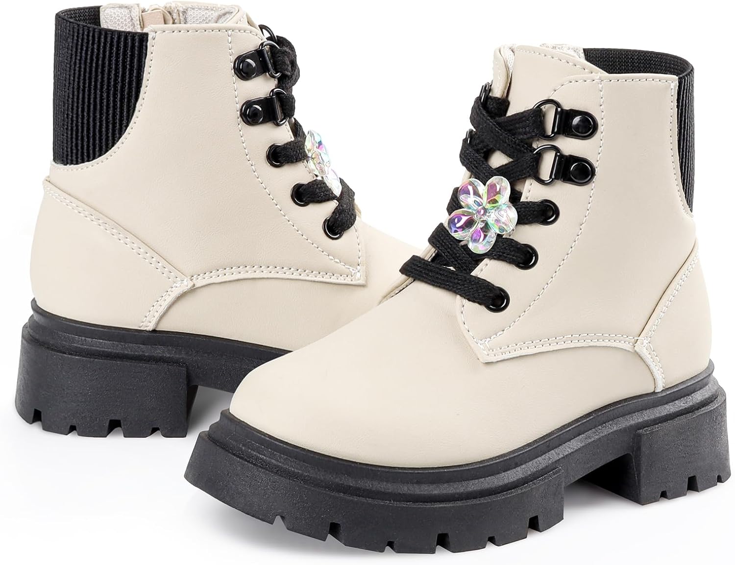 Toddler Combat Boots with Side Zipper for Girls - Stylish & Durable